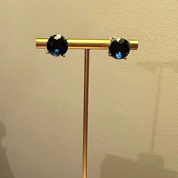 Vintage Y2K KATE SPADE • Navy/Gold Gumdrop Stud Earrings - Picture 4 of 10